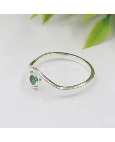 Natural Emerald Swirl Ring – 925 Sterling Silver Handmade Jewelry
