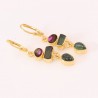 Watermelon Tourmaline Earrings, 18k Gold Earrings, Lever Back Earrings, Drop & Dangle Earrings, October Birthstone, Gift for Her