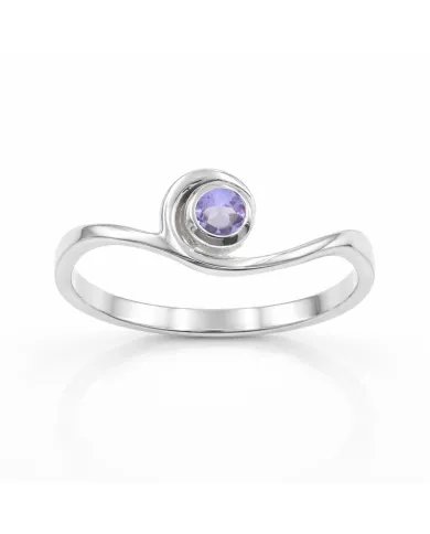 Natural Tanzanite Swirl Ring - 925 Sterling Silver Handmade Jewelry