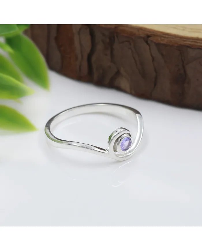 Natural Tanzanite Swirl Ring - 925 Sterling Silver Handmade Jewelry