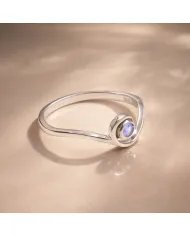 Natural Tanzanite Swirl Ring - 925 Sterling Silver Handmade Jewelry