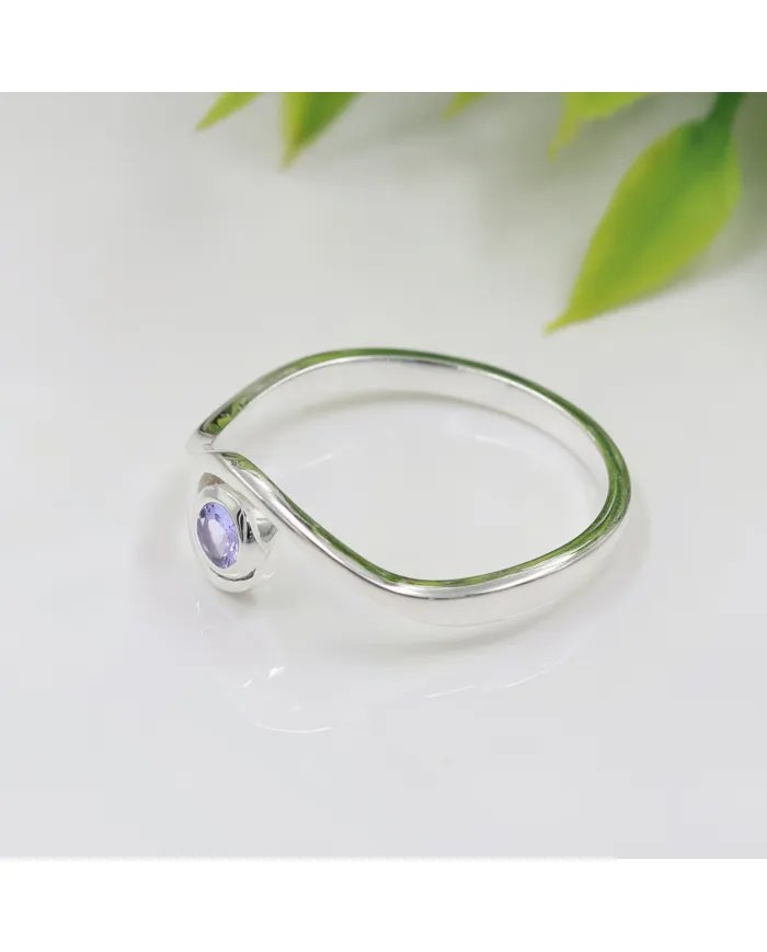 Natural Tanzanite Swirl Ring - 925 Sterling Silver Handmade Jewelry