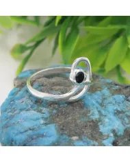 Black Onyx Modern Ring - 925 Sterling Silver Handmade Gemstone Jewelry