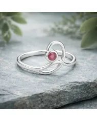 Natural Ruby Ring - 925 Sterling Silver Handmade Gemstone Modern Jewelry