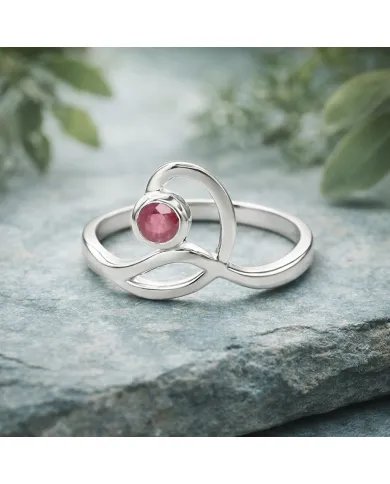 Natural Ruby Ring - 925 Sterling Silver Handmade Gemstone Modern Jewelry