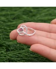 Natural Ruby Ring - 925 Sterling Silver Handmade Gemstone Modern Jewelry