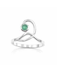 Emerald Gemstone Ring - 925 Sterling Silver Handmade Modern Jewelry