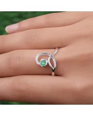 Emerald Gemstone Ring - 925 Sterling Silver Handmade Modern Jewelry