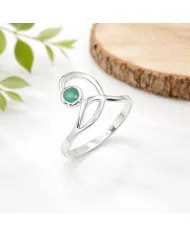 Emerald Gemstone Ring - 925 Sterling Silver Handmade Modern Jewelry