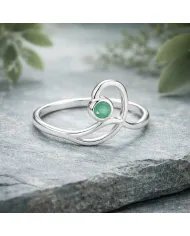 Emerald Gemstone Ring - 925 Sterling Silver Handmade Modern Jewelry