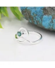 Emerald Gemstone Ring - 925 Sterling Silver Handmade Modern Jewelry