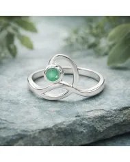 Emerald Gemstone Ring - 925 Sterling Silver Handmade Modern Jewelry