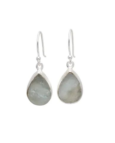 Natural Aquamarine Earrings - 925 Sterling Silver Healing Crystal Jewelry