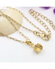 Citrine Pendant - Gold Plated 925 Sterling Silver Birthstone Jewelry