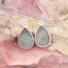 Raw Aquamarine Earrings, Silver Earrings, Healing Crystal Earrings, March Birthstone, Teardrop Earrings, Women's Earrings