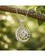 Moon & Sun Pendant in 925 Sterling Silver – Symbolic Energetic Jewelry