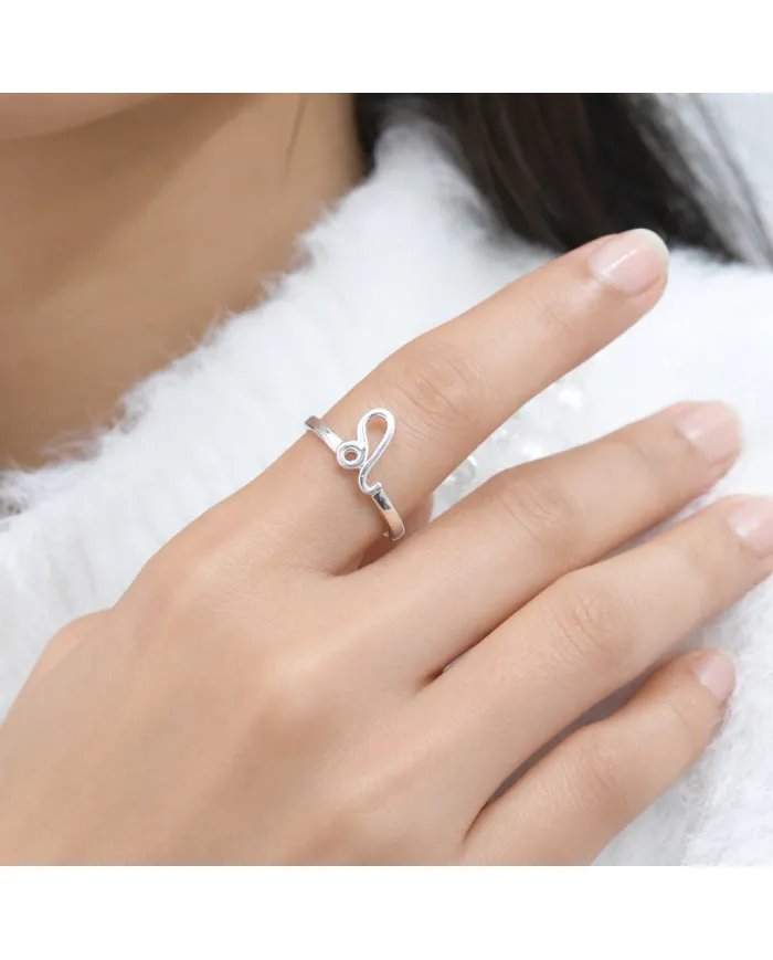 Leo Zodiac Ring - 925 Sterling Silver Minimalist Astrology Jewelry