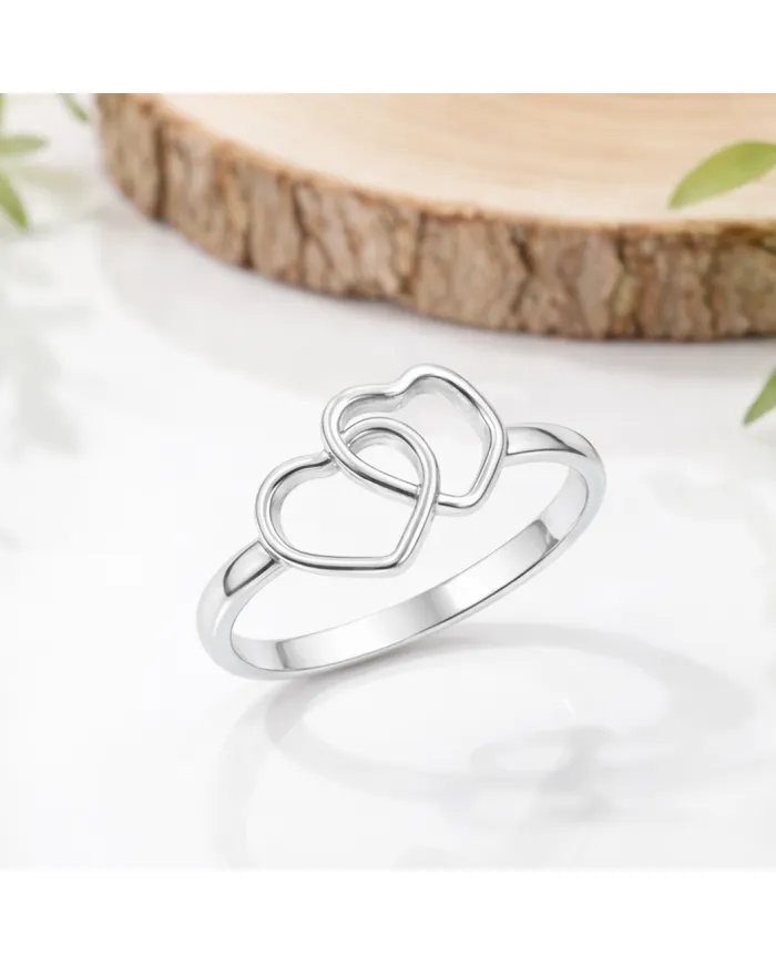 Heart-shaped Ring in 925 Sterling Silver – Handmade Minimalist Jewelry