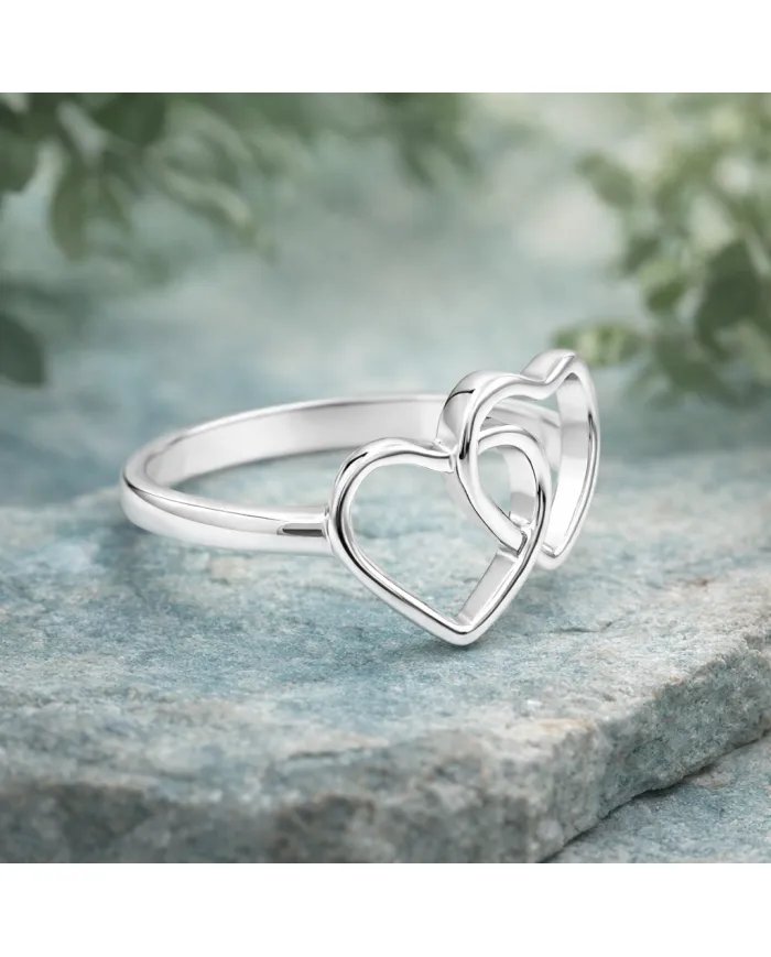 Heart-shaped Ring in 925 Sterling Silver – Handmade Minimalist Jewelry