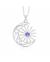 Moissanite Sun Pendant - 925 Sterling Silver Solar Symbol Jewelry