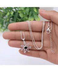 Black Onyx Sun Pendant - 925 Sterling Silver Solar Symbol Jewelry