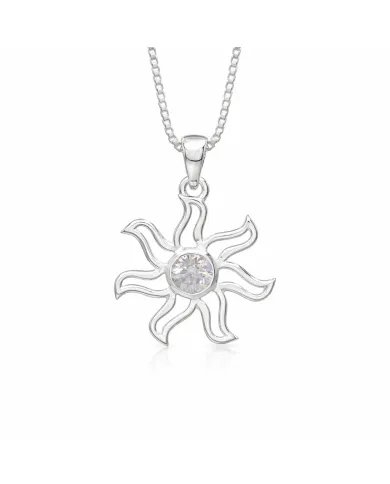 Moissanite Sun Pendant - 925 Sterling Silver Solar Symbol Jewelry