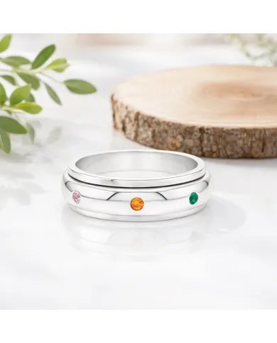 7 Chakra Spinner Ring – 925 Silver Fidget, Meditation & Anxiety Jewelry
