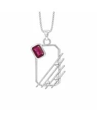 Emerald Abstract Frame Pendant - 925 Sterling Silver Modern Jewelry