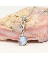Rainbow Moonstone Pendant – Handmade 925 Sterling Silver Charm Jewelry