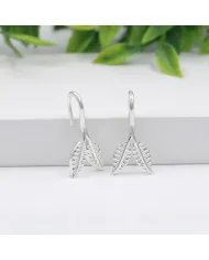 Leaf Dangle Earrings - 925 Sterling Silver Handmade Unique Jewelry
