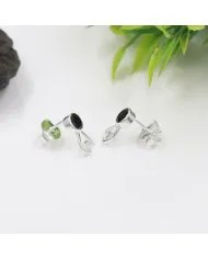 Black Onyx Studs - 925 Sterling Silver Handmade Modern Jewelry