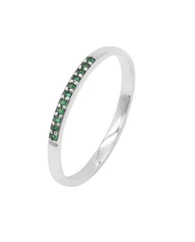 Natural Emerald Ring - Sterling Silver Ring Minimalist Rings for Her