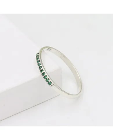 Natural Emerald Ring - Sterling Silver Ring Minimalist Rings for Her