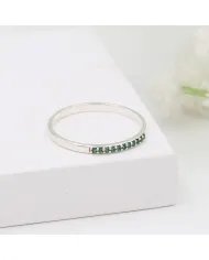 Natural Emerald Ring - Sterling Silver Ring Minimalist Rings for Her