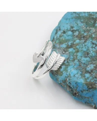 Arrow Heart Ring 925 Sterling Silver - Unique Handmade Jewelry for Love