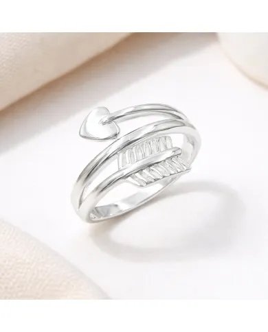 Arrow Heart Ring 925 Sterling Silver - Unique Handmade Jewelry for Love