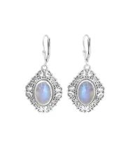 Rainbow Moonstone Filigree Earrings – 925 Sterling Silver Dainty Design
