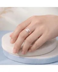 Copper Band Spinner Ring – 925 Sterling Silver Fidget Two Tone Jewelry