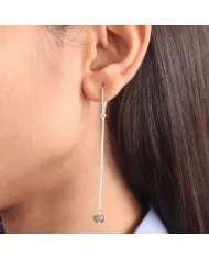Labradorite Chain Drop Earrings - Handmade 925 Sterling Silver Jewelry