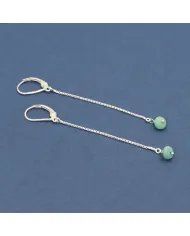 Arizona Turquoise Chain Drop Earrings - 925 Sterling Silver Jewelry