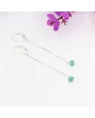 Arizona Turquoise Chain Drop Earrings - 925 Sterling Silver Jewelry