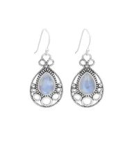 Natural Larimar Threader Earrings – Gold Plated 925 Silver Jewelry