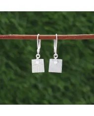 Meteorite Dangle Earrings - 925 Sterling Silver Handmade Jewelry