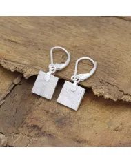 Meteorite Dangle Earrings - 925 Sterling Silver Handmade Jewelry
