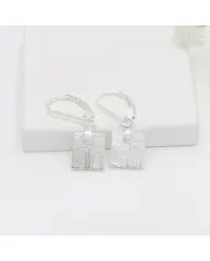 Meteorite Dangle Earrings - 925 Sterling Silver Handmade Jewelry