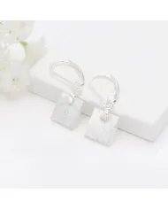 Meteorite Dangle Earrings - 925 Sterling Silver Handmade Jewelry