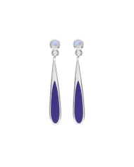 Rainbow Moonstone Earrings - 925 Sterling Silver Handmade Enamel Jewelry