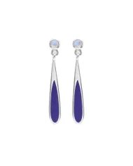 Rainbow Moonstone Enamel Earrings - 925 Sterling Silver Handmade