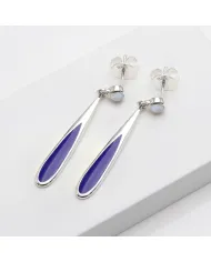 Rainbow Moonstone Earrings - 925 Sterling Silver Handmade Enamel Jewelry