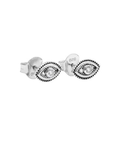 Swarovski Crystal Eye Stud Earrings – 925 Sterling Silver Handmade